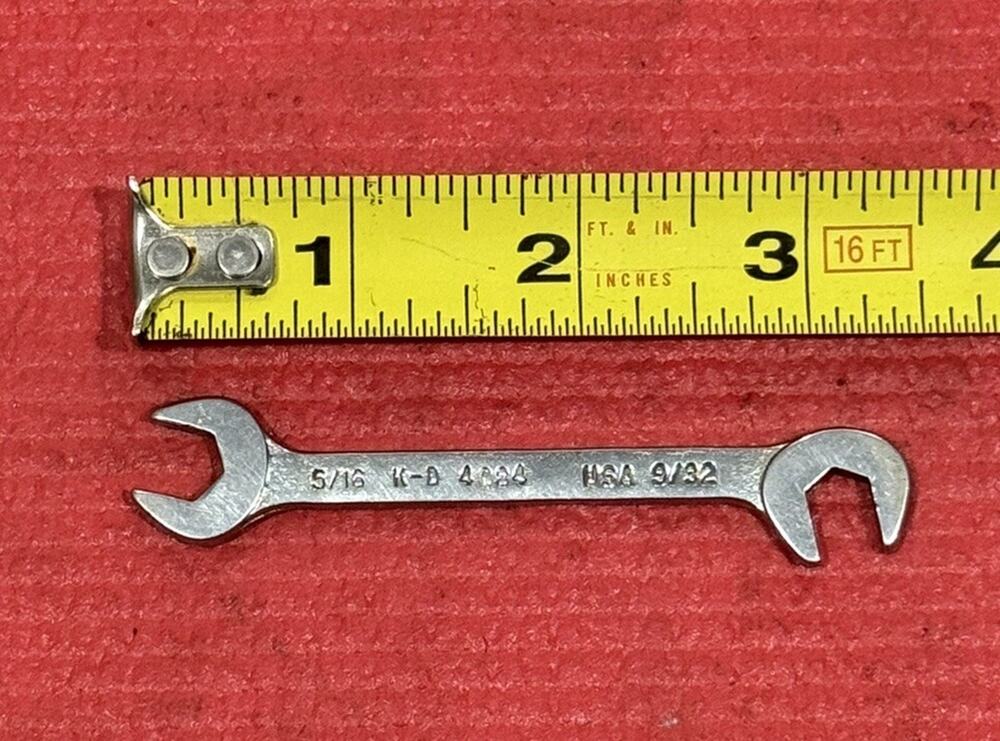 Vintage K-D Tools 4084, 5/16” X 9/32” Miniature Ignition Tool Wrench Made in USA